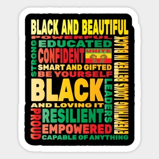 Black History Proud Strong Pride Inspirational African America Sticker